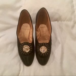 Vintage Black Satin Shoes